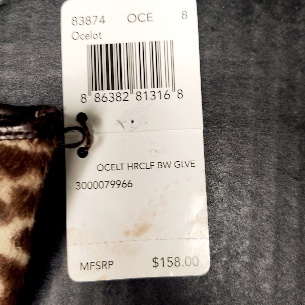 Coach OCELT Leather and Cow Hair Leopard Print Women's Gloves Size 7 - Picture 2 of 12